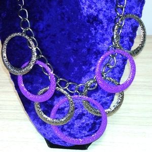 Circles textured purple and silvertone